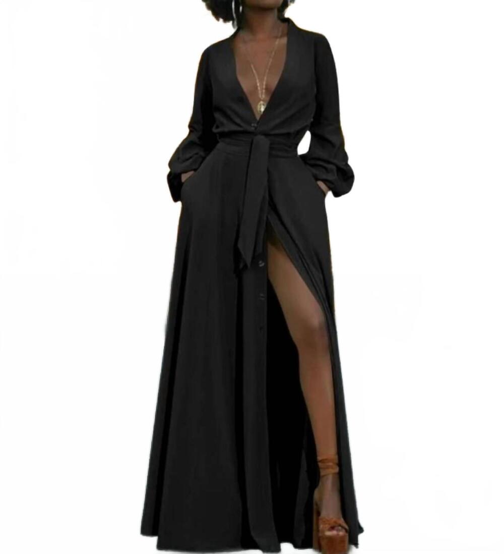 NEW LOVELY it's the slit in my dress - curvy in black